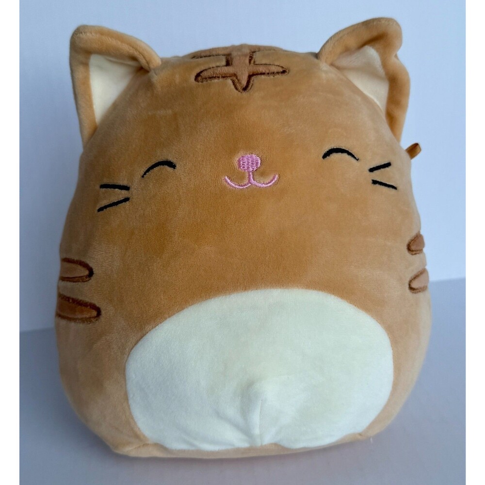 Original Squishmallow Tabby Nathan Cat Plush ~8" Golden Brown Kellytoy